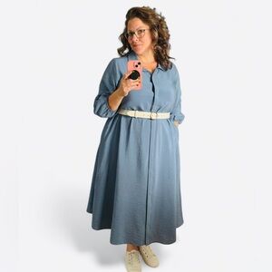 Torrid - Collared Tie-Front Shirt Dress